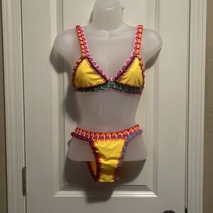 Yellow 2 piece bikini size S. New